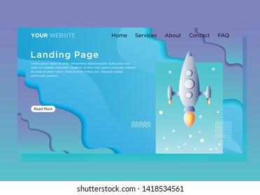 landing page template with startup illustration