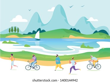 Landing page template of Stay healthy be active. Modern flat design concept of web page design for website and mobile website. Vector illustration