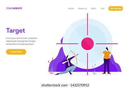 Landing page template of Target Illustration Concept. Modern flat design concept of web page design for website and mobile website.Vector illustration