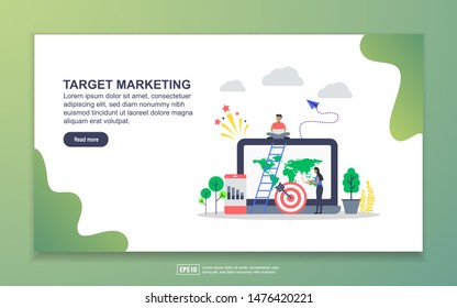 Landing page template of target marketing. Modern flat design concept of web page design for website and mobile website. Easy to edit and customize.