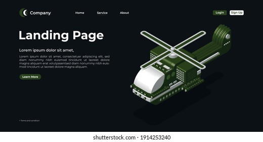 Landing page template. There are 3d vectors. Web page design for websites and mobile websites. Easy to edit and customize.