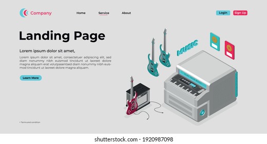 Landing page template. There are 3d vectors. Web page design for websites and mobile websites. Easy to edit and customize.