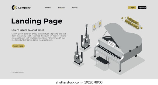 Landing page template. There are 3d vectors . Web page design for websites and mobile websites. Easy to edit and customize.