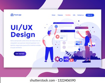 Landing page template of Ui/Ux Design. Modern flat design concept of web page design for website and mobile website. Easy to edit and customize. Vector illustration