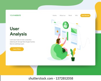 Landing page template of User Analysis Illustration Concept. Modern Flat design concept of web page design for website and mobile website.Vector illustration