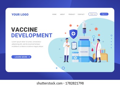 Landing page template Vaccine development program design concept