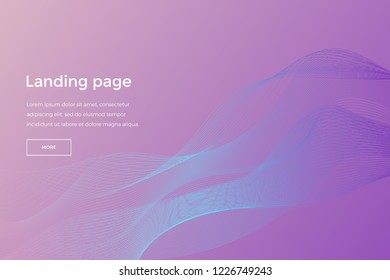 Landing page template. Vector abstract background design. EPS 10. Purple gradient