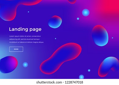 Landing page template. Vector abstract design for background with figures. EPS 10