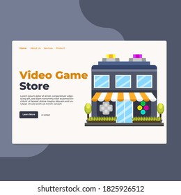 Landing page template of Video Game Store. Modern flat design concept of web page design for website and mobile website. Easy to edit and customize. Vector Illustration