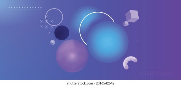 Landing page template wave liquid shape futuristic in blue colour gradient effect style background - 3D banner design template vector illustrations