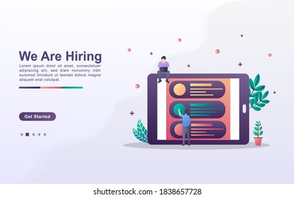 Landing page template of we are hiring in gradient effect style