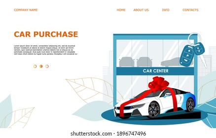 Landing page template web site carsharing or rent a car, sale and leasing cars, automotive services, insurance, car purchase. For mobile or smartphone application. Vector illustration. 