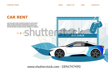Landing page template web site carsharing or rent a car, sale and leasing cars, automotive services, insurance, car purchase. For mobile or smartphone application. Vector illustration. 