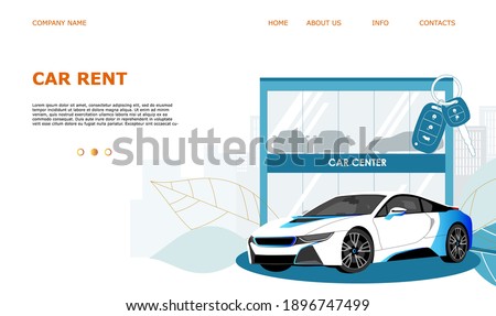 Landing page template web site carsharing or rent a car, sale and leasing cars, automotive services, insurance, car purchase. For mobile or smartphone application. Vector illustration. 