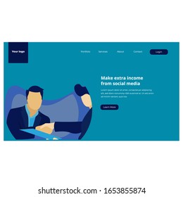 Landing page template for a website, or application