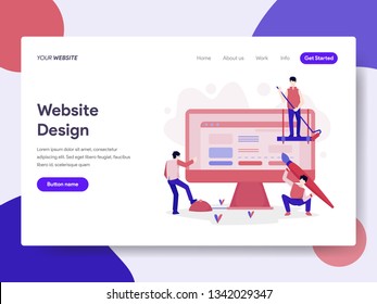 Landing page template of Website Design Illustration Concept. Isometric flat design concept of web page design for website and mobile website.Vector illustration