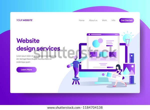 Landing Page Template Website Design Services Stock Vector (Royalty ...