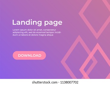 Landing page template. Website template for websites and apps. Landing page vector design UI