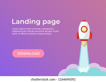 Landing page template. Website template for websites and apps. Landing page vector design UI