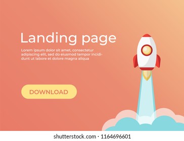 Landing page template. Website template for websites and apps. Landing page vector design UI