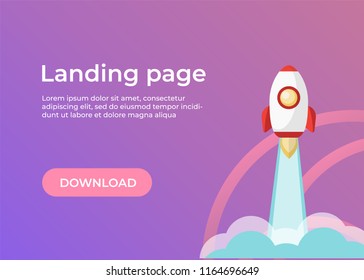 Landing page template. Website template for websites and apps. Landing page vector design UI