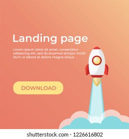 Landing page template. Website template for websites and apps. Landing page vector design UI