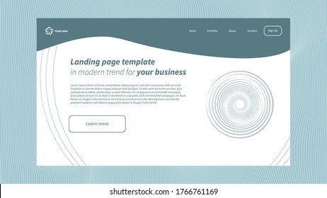 Landing Page Template for Website for Your Business with Lines Concept Design - Vector Illustration