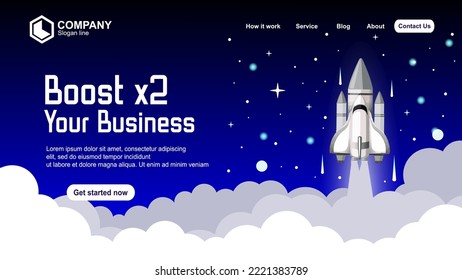 
Landing page templates Boost your business. Modern flat design concept of web page design for website and mobile website. Easy to edit and customize. Vector illustration of eps 10.