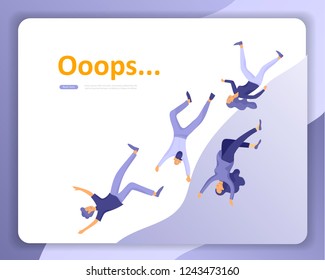 Landing page templates Error page illustration with People characters and cat. Page not found. Vector concept illustration for 404 error with Funny cartoon workers