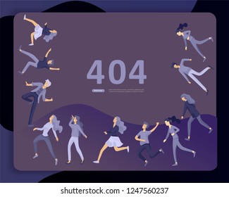 Landing page templates Error page illustration with People characters and cat. Page not found. Vector concept illustration for 404 error with Funny cartoon workers