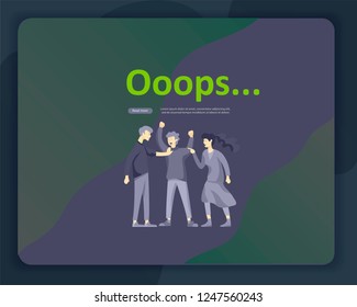 Landing page templates Error page illustration with People characters and cat. Page not found. Vector concept illustration for 404 error with Funny cartoon workers