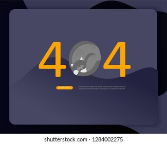 Landing page templates Error page illustration with cat or kitten characters and cat. Page not found. Vector concept illustration for 404 error with Funny cartoon workers