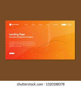 Landing Page Templates for Finance, Investment, Accounting, Growth Economics, Technology, Business, and Marketing.modern gradient orange color, line concept