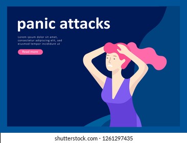 Landing page templates for psyhology mental problems, depression panic attacks, paranoia anger control, relationship family conflict, stress and misunderstanding, psychotherapy character