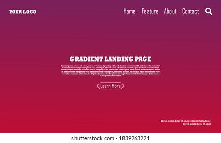Landing page templates for your website. Modern and trendy abstract background with beautiful colorful gradient, smooth and soft texture, can be used for your designs, Vector Illustration EPS10