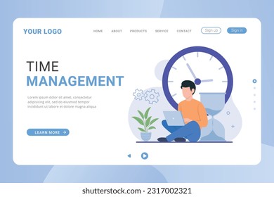 Landing page Time Management concept