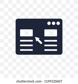 Landing page transparent icon. Landing page symbol design from SEO collection. Simple element vector illustration on transparent background.