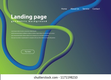 Landing page with trendy geometric background