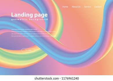 Landing page with trendy geometric background
