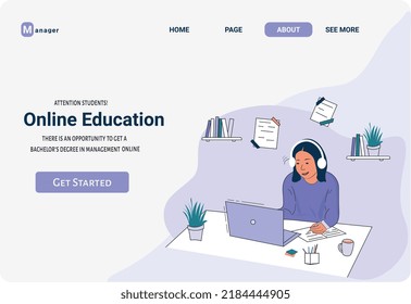 landing page for the university website