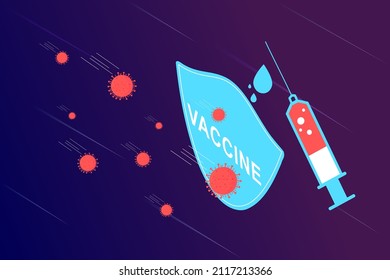 Landing page of vaccination website. Immunization campaign. Health care and protection. Isometric medical treatment. Flat vector illustration for for medical web icons, UI, mobile application, posters