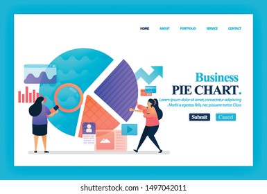 Landing page vector design of Business Diagram and Chart. Easy to edit and customize. Modern flat design concept of web page, website, homepage, mobile apps. character cartoon Illustration flat style.