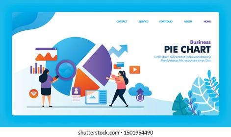 Landing page vector design of Business Diagram and Chart. Easy to edit and customize. Modern flat design concept of web page, website, homepage, mobile apps. character cartoon Illustration flat style.