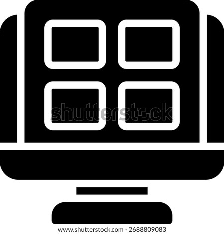 Landing page vector design, digital marketing, website layout and ecommerce conversion illustration. Glyph Icon