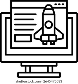 Landing page vector icon. Can be used for printing, mobile and web applications.