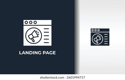Landing Page Vector, Icon Or Logo Sign Isolated Symbol Illustration