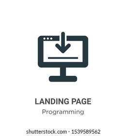 Landing page vector icon on white background. Flat vector landing page icon symbol sign from modern programming collection for mobile concept and web apps design.