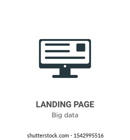 Landing page vector icon on white background. Flat vector landing page icon symbol sign from modern big data collection for mobile concept and web apps design.