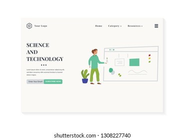Landing Page Vector Illustration for Your Page Business Web Science and Technology