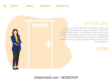 landing page vector for a job interview site